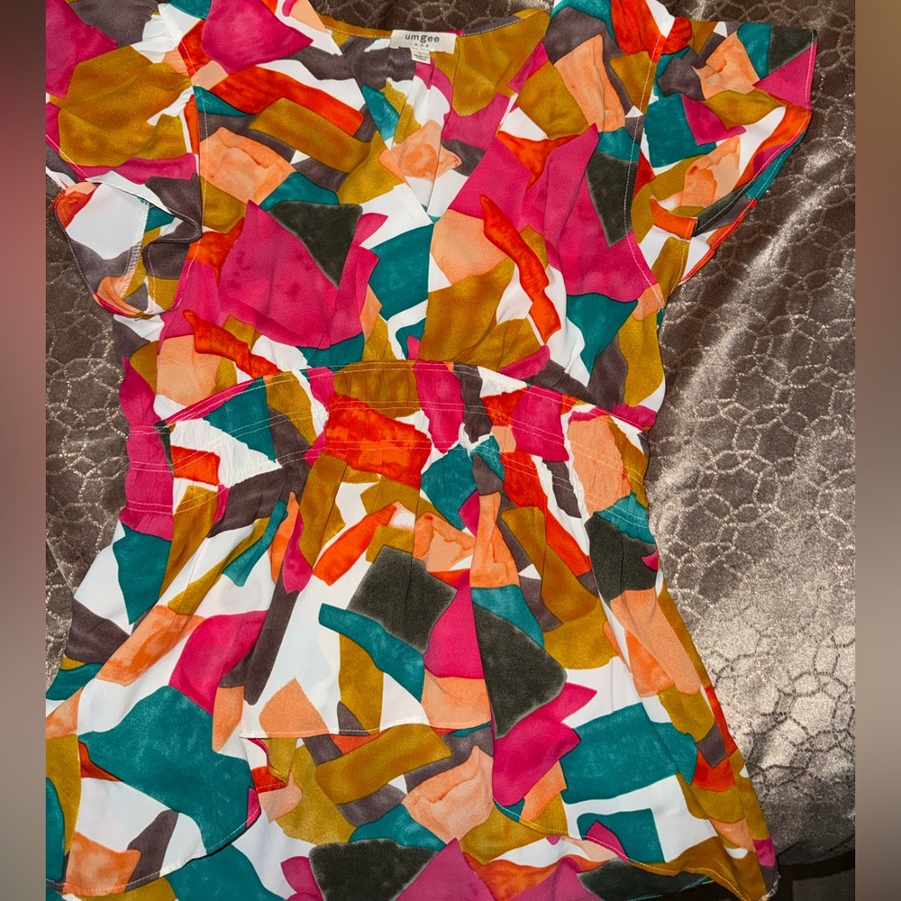 Colorful Abstract Print Dress